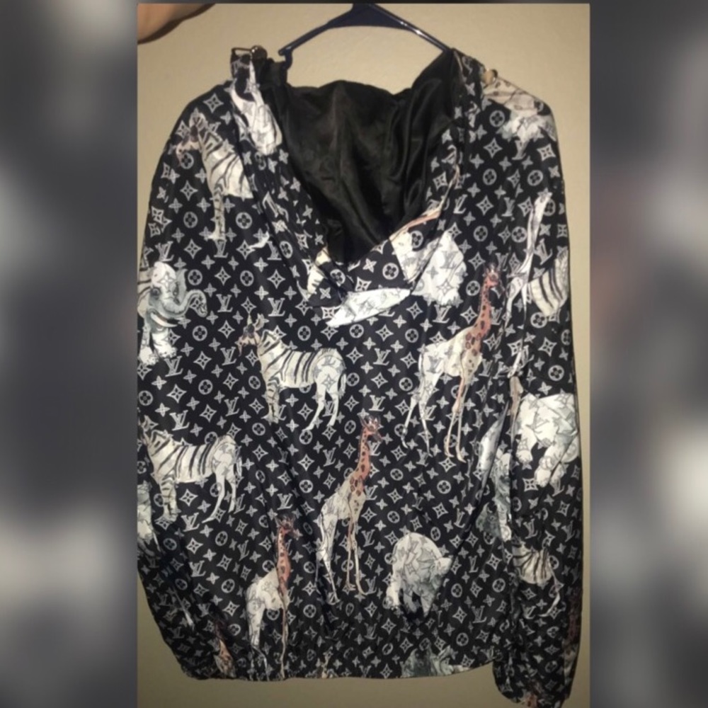 Animal Print Black Zip Up